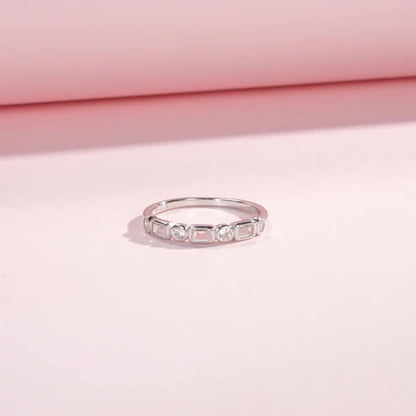 Bague argent cristaux carrés – Lila
