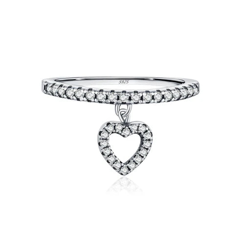 Bague argent cristaux cœur – Léa