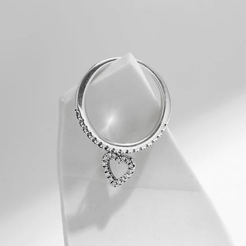 Bague argent cristaux cœur – Léa