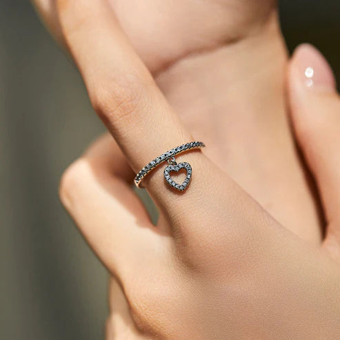 Bague argent cristaux cœur – Léa