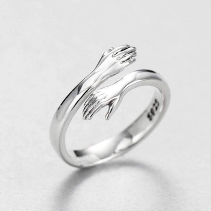 Bague ajustable argent motif bras entrelacés – Léo