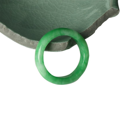 Bague ronde jade vert translucide – Léo