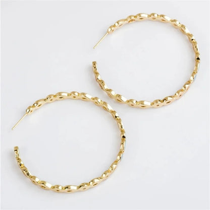 Boucles d'Oreilles Créoles Dorées avec Opale Bleue Vintage