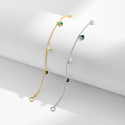 Bracelet argent sterling breloques colorées – Lila