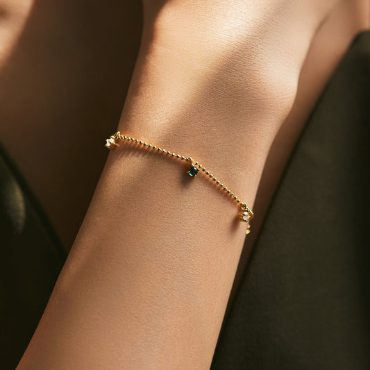 Bracelet argent sterling breloques colorées – Lila