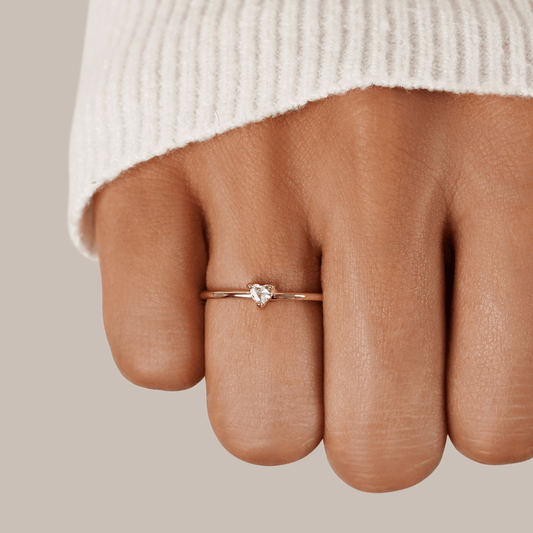Bague fine cœur plaqué or – Léa