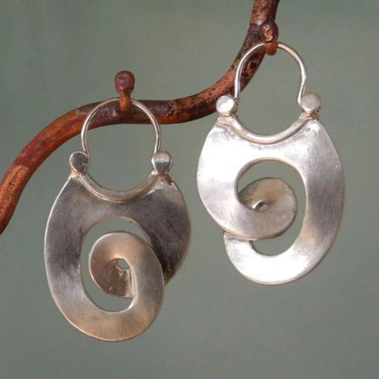 Boucles d’oreilles spirale argent plate – Léo