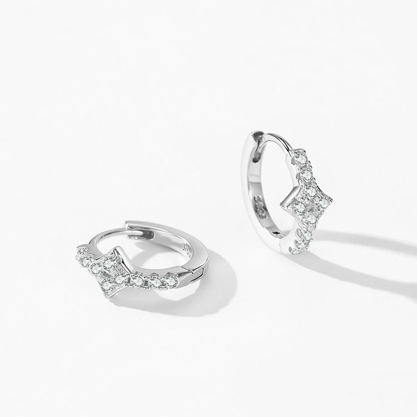 Créoles argent serties pierres brillantes – Anaïs