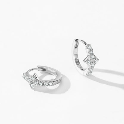 Créoles argent serties pierres brillantes – Anaïs