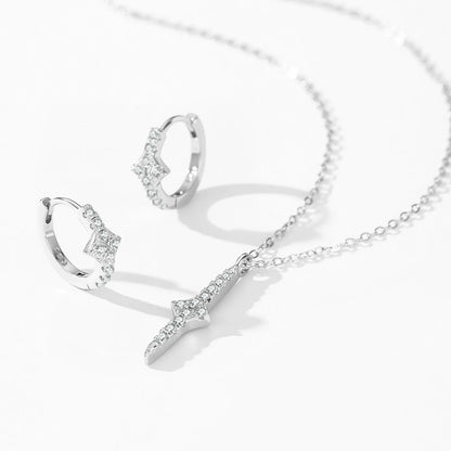 Créoles argent serties pierres brillantes – Anaïs