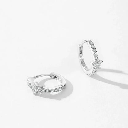 Créoles argent étoiles diamantées – Inès