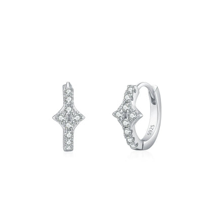 Créoles argent serties pierres brillantes – Anaïs