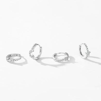 Créoles demi-lune en argent et diamants – Anaïs