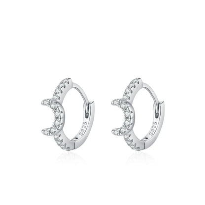Créoles demi-lune en argent et diamants – Anaïs