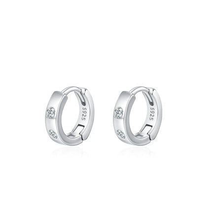 Créoles minimalistes argent pierres claires – Lilou