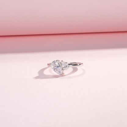 Bague argent pierre poire et ronde – Inaya