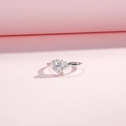 Bague argent cristaux cœur – Léa