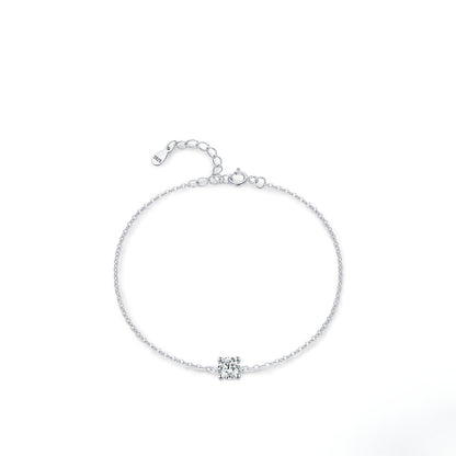 Bracelet chaîne fine argent cristaux – Lila