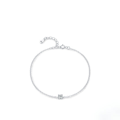 Bracelet chaîne fine argent cristaux – Lila