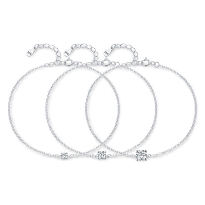Bracelet chaîne fine argent cristaux – Lila