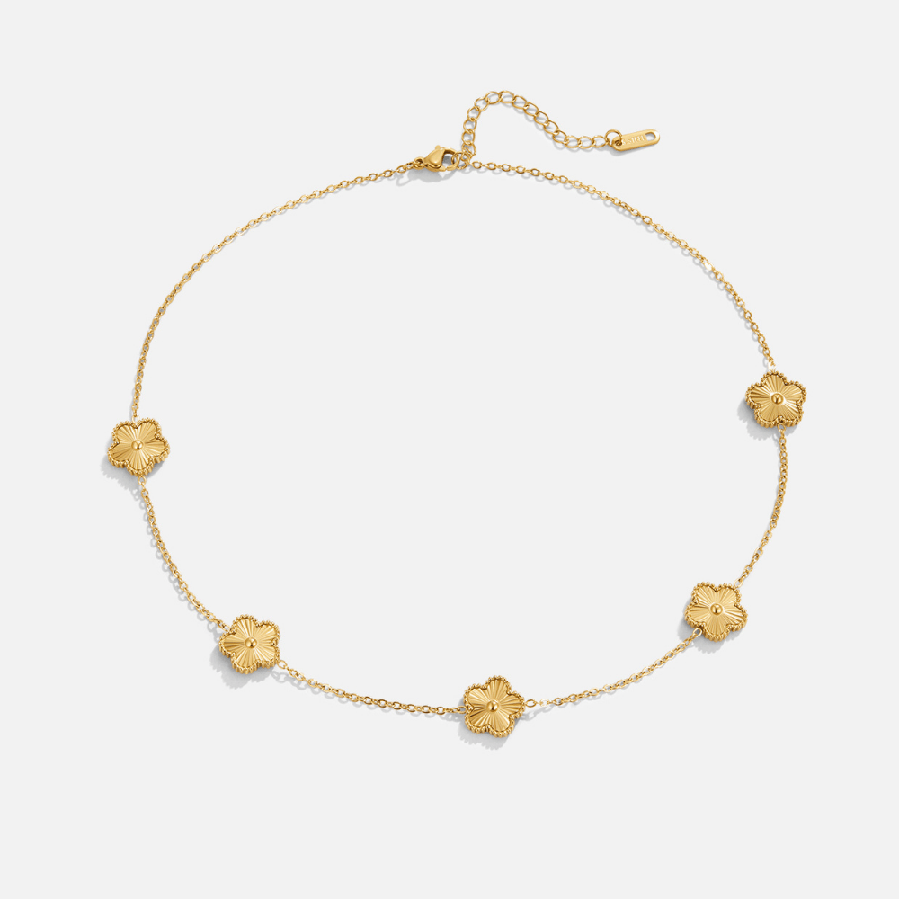 Collier pendentifs fleurs or – Lise