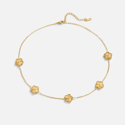 Collier pendentifs fleurs or – Lise