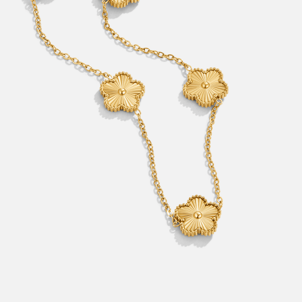 Collier pendentifs fleurs or – Lise