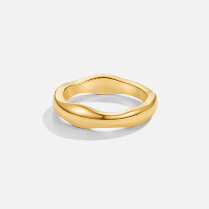 Bague ondulée minimaliste Or – Lila