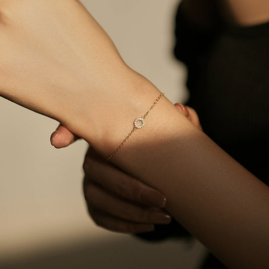 Bracelet chaîne fine argent et pendentif pierres – Lila