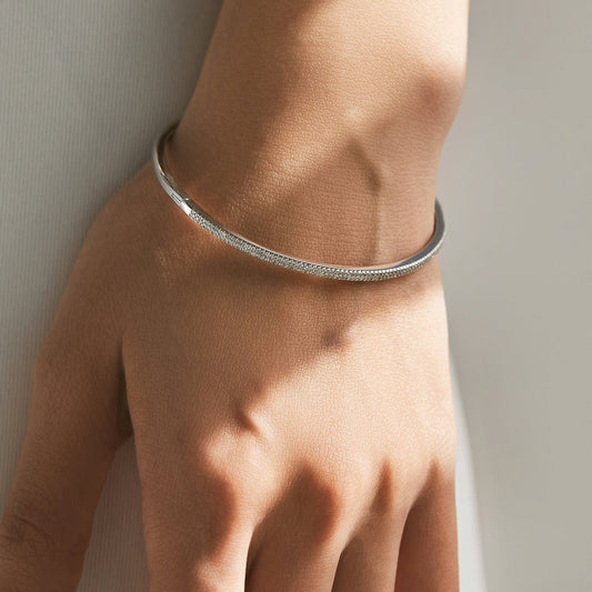 Bracelet rigide gravé argent – Lina
