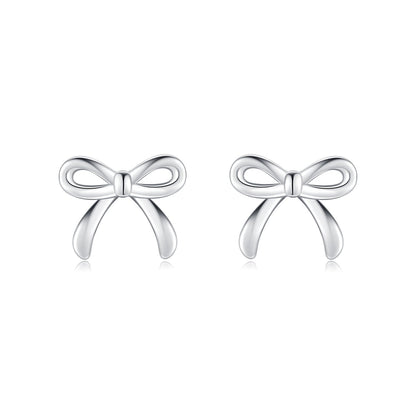 Clous d’oreilles nœud argent – Lise