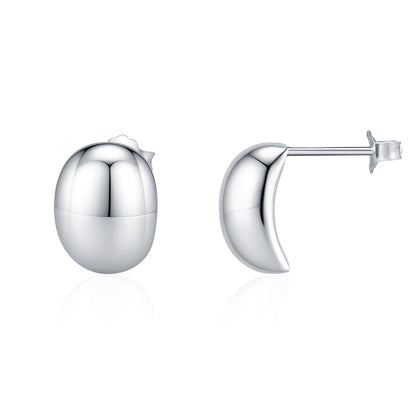 Clous d’oreilles arrondis argent – Léo