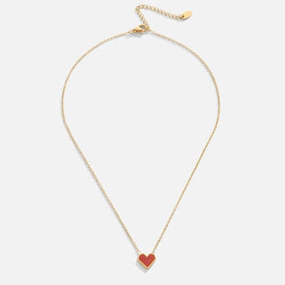Collier pendentif cœur rouge Or – Maeva