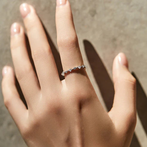 Bague argent petits cristaux ronds – Lina