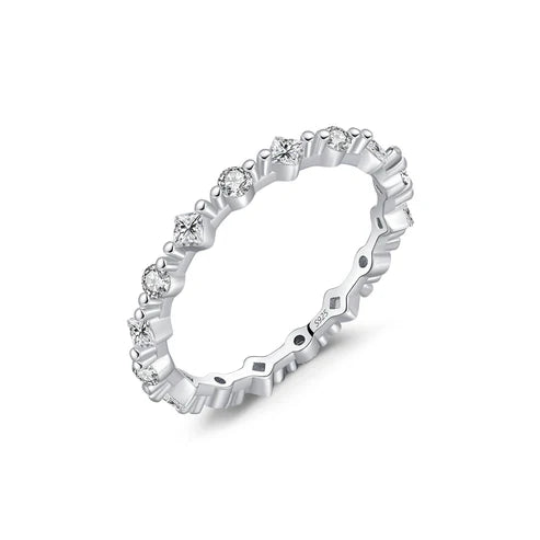 Bague argent petits cristaux ronds – Lina