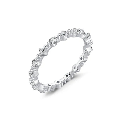 Bague argent petits cristaux ronds – Lina