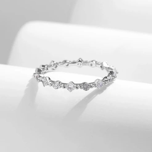 Bague argent petits cristaux ronds – Lina
