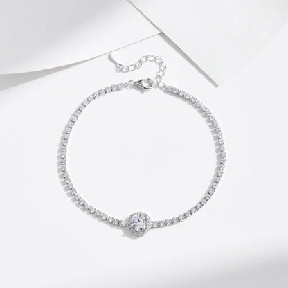 Bracelet chaîne fine argent cristaux – Léo