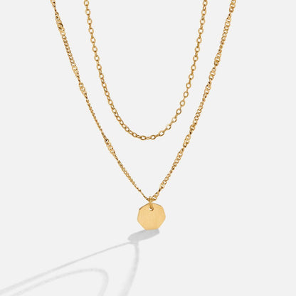 Collier double rang or pendentif rond – Lila