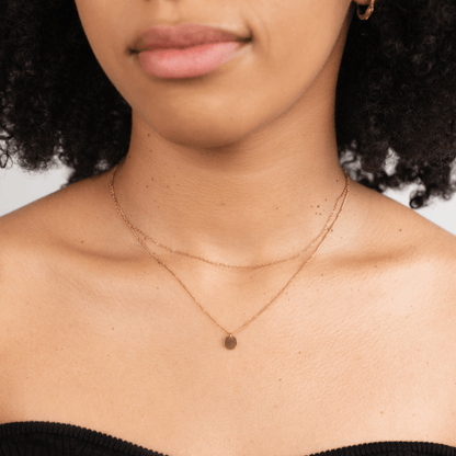 Collier double rang or pendentif rond – Lila