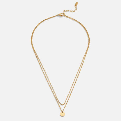 Collier double rang or pendentif rond – Lila
