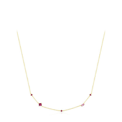 Collier pierres taillées argent zircon rose – Lila