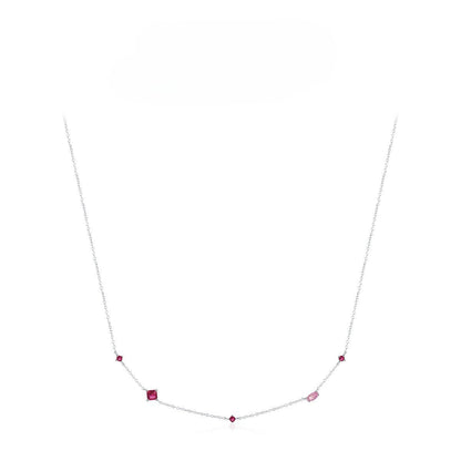 Collier pierres taillées argent zircon rose – Lila