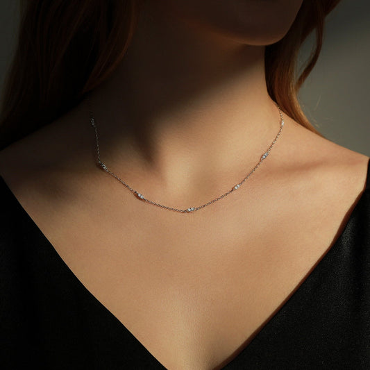 Collier délicat argent zirconium – Lila