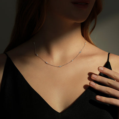 Collier délicat argent zirconium – Lila