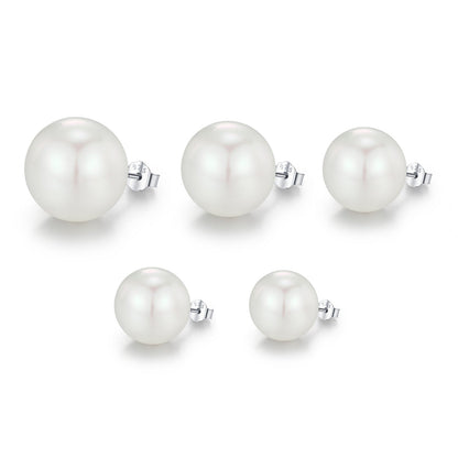 Clous d’oreilles perle blanche moyenne – Noor