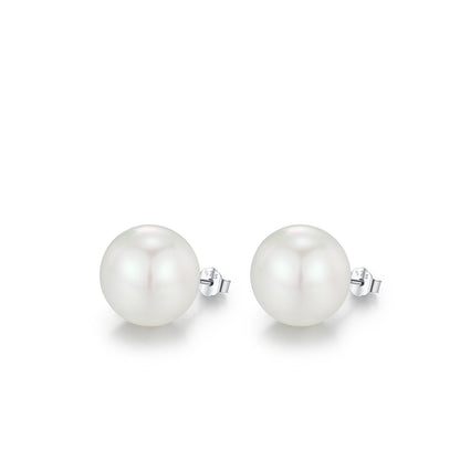 Clous d’oreilles perle blanche moyenne – Noor