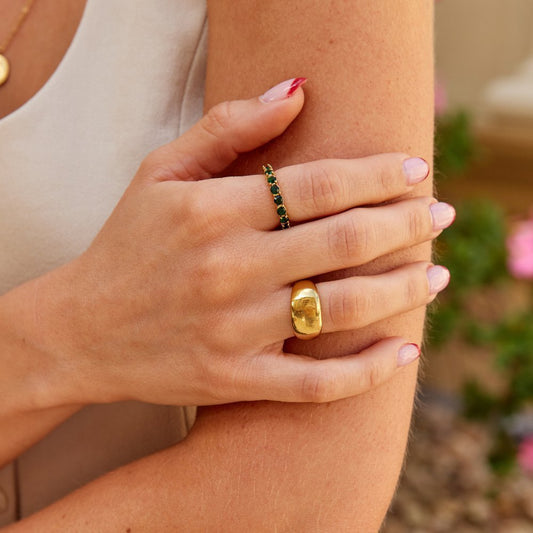 Bague bombée lisse Or – Lila