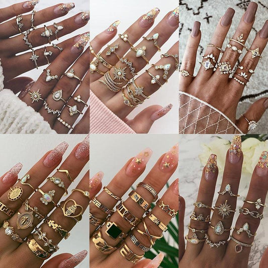 Bagues stack métal doré et argenté – Lise