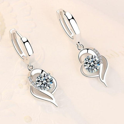 Boucles goutte argent zircon bleu – Lise